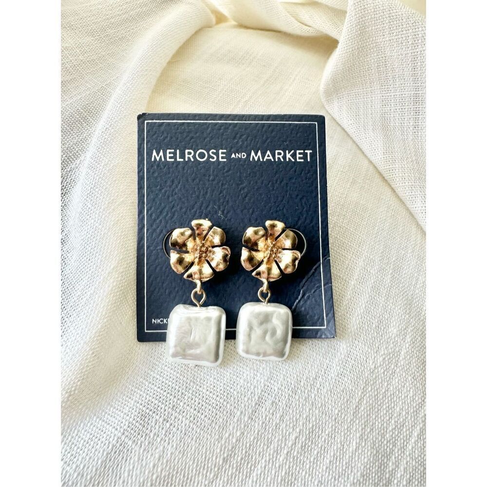 Melrose and market gold flower with faux pearl